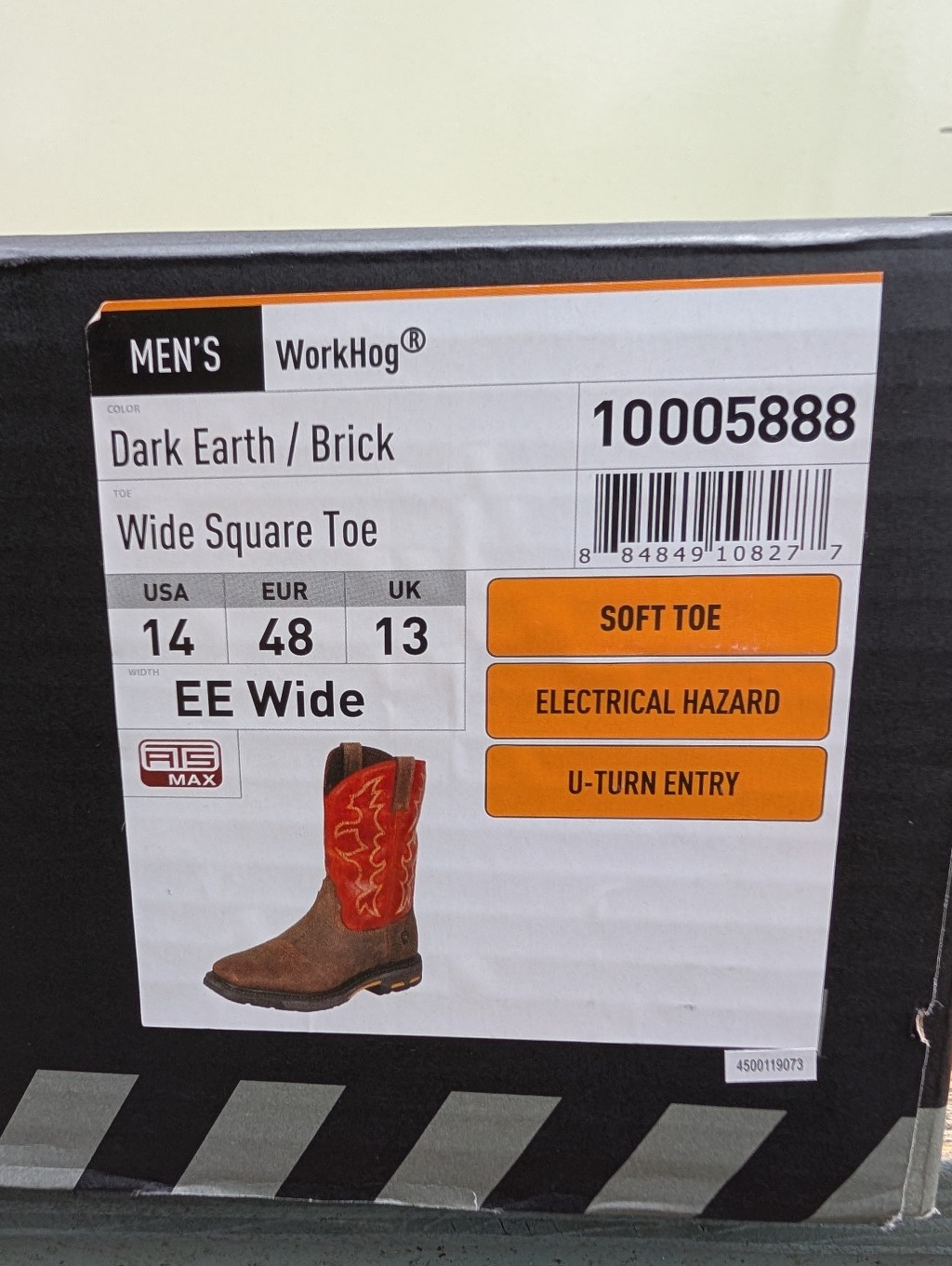 Ariat Dark Earth And Brick Cowboy Work Boot